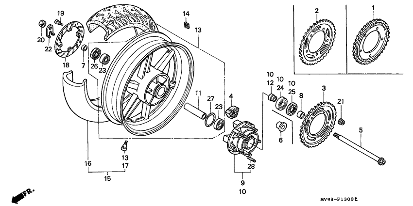 Rear wheel complete assy