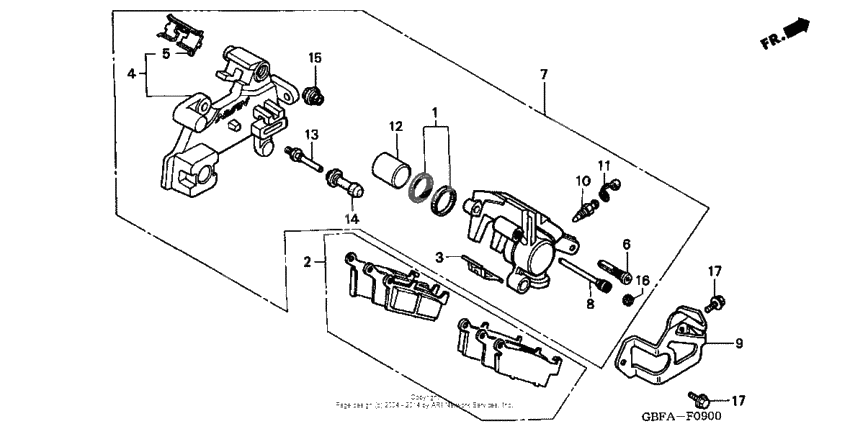 Rear brake caliper