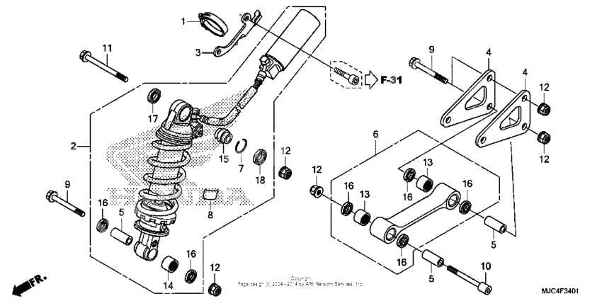 Rear shock absorber (cbr600ra)