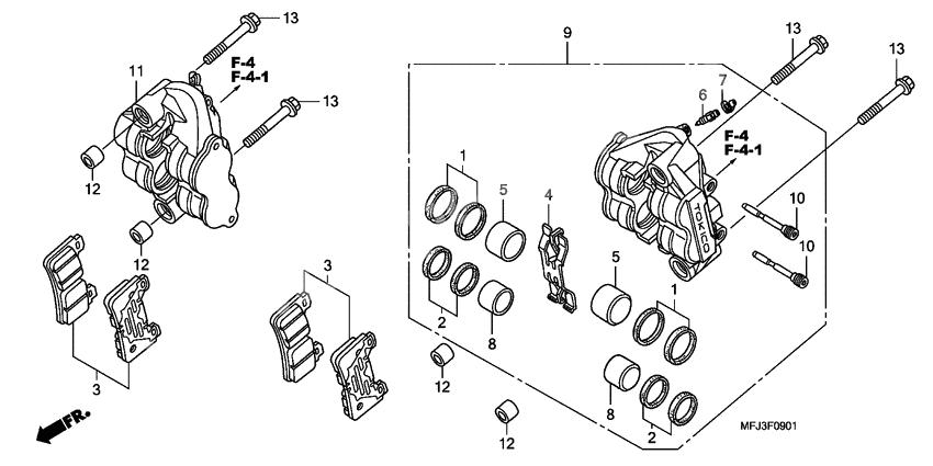 Front brake caliper              

                  CBR600RR9,A/RA9,A