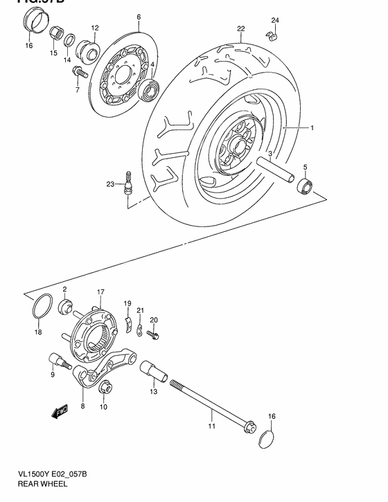 Rear wheel complete assy              

                  Model k2/k3/k4