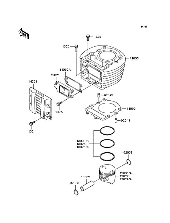 Cylinder/piston