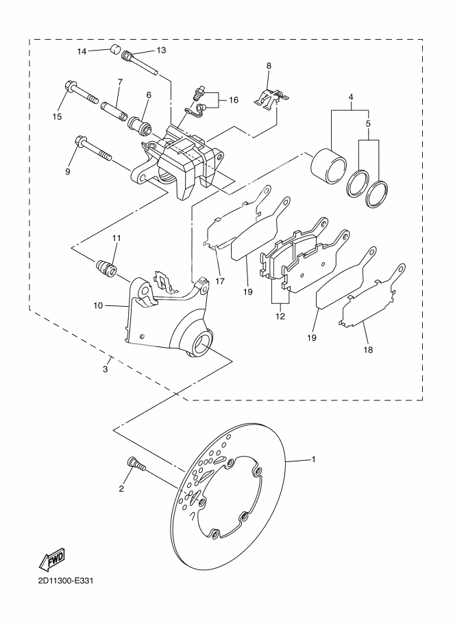 REAR BRAKE CALLIPER