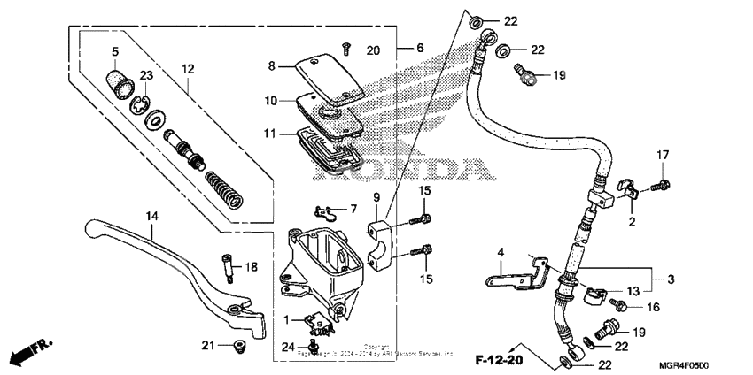 Front brake mastercylinder