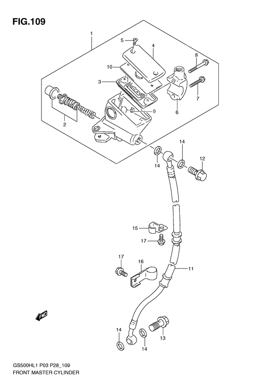 Front master cylinder              

                  Gs500h p28