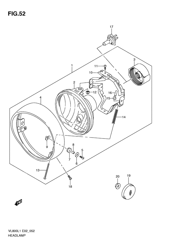 Headlamp assy              

                  Vl800tl1 e24