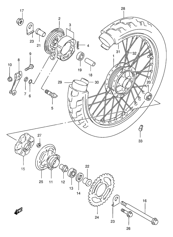 Rear wheel complete assy