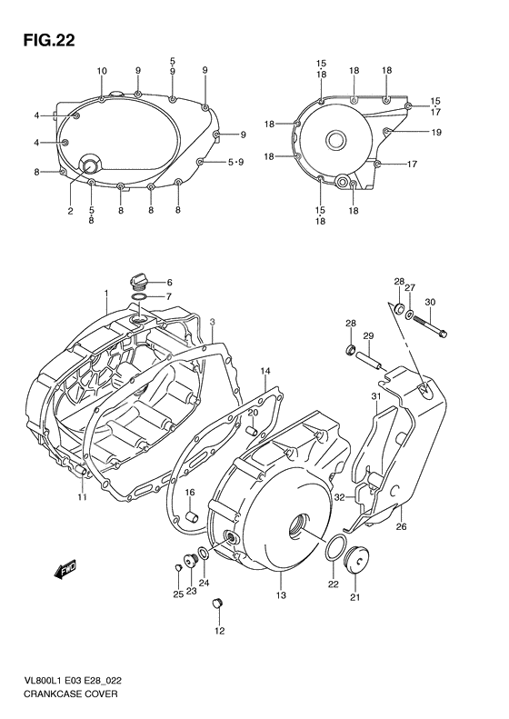 Crankcase cover ass`y (v