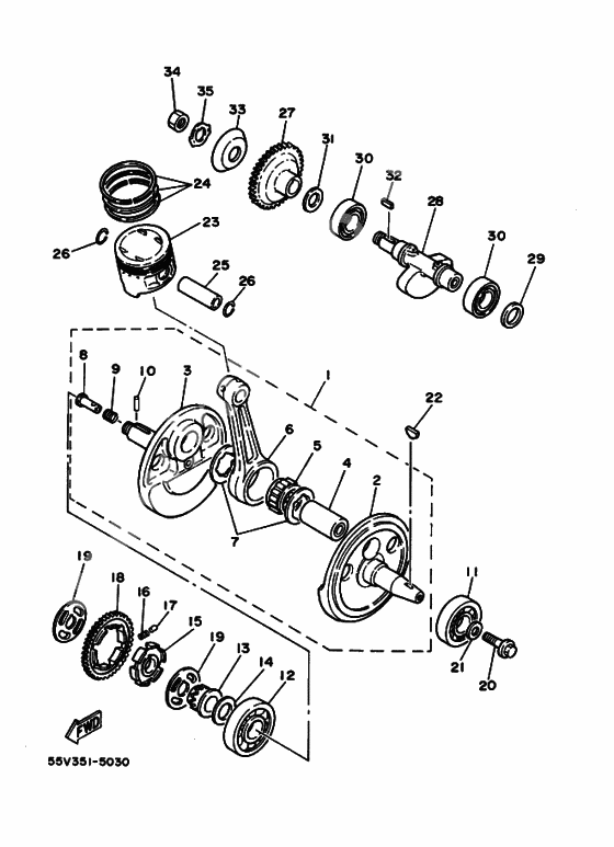 Crankshaft piston