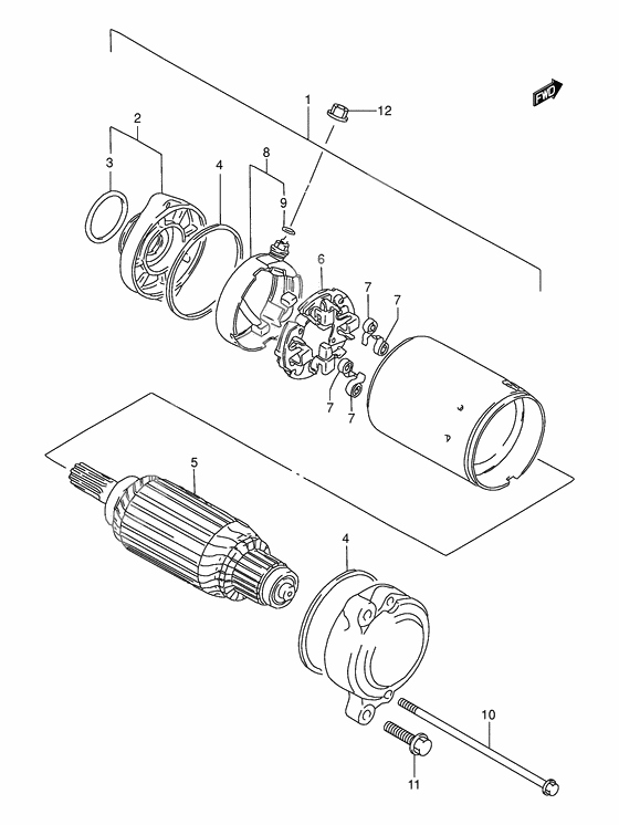 Starting motor              

                  Model w/x/y/k1/k2