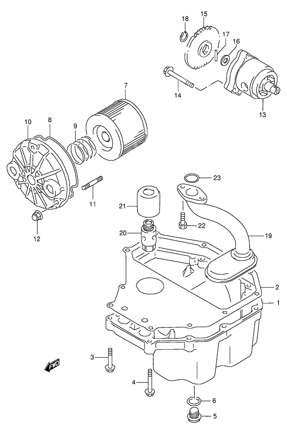 Oil pan / oil pump