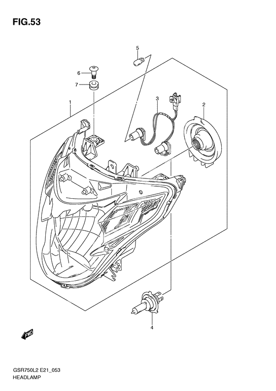 Headlamp              

                  Gsr750al2 e21