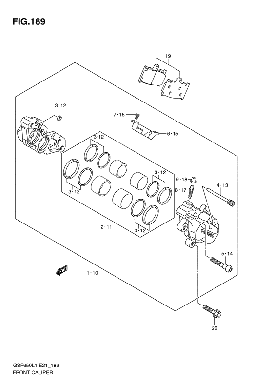 Front caliper              

                  Gsf650l1 e21