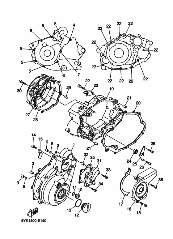 Crankcase cover ass`y (v