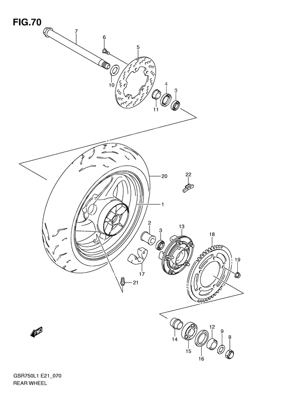 Rear wheel complete assy