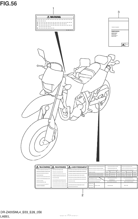 Информационные наклейки (Dr-Z400Sml4 E28)