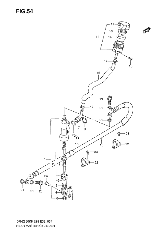 Rear master cylinder