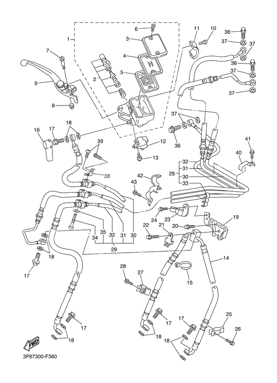 Front master cylinder