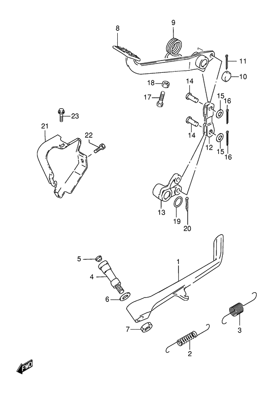 Prop stand - rear brake