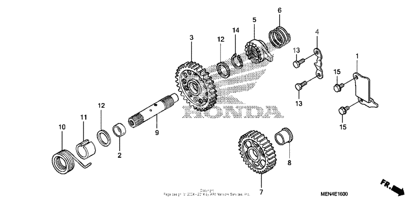 Kick starter spindle