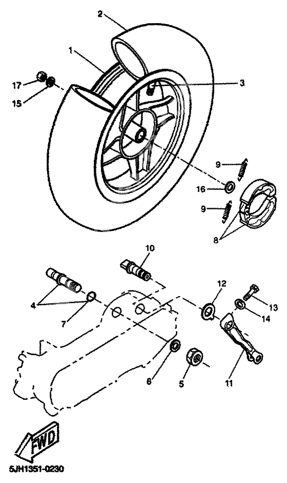 Rear wheel complete assy