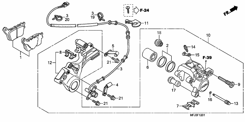 Rear brake caliper              

                  CBR600RA