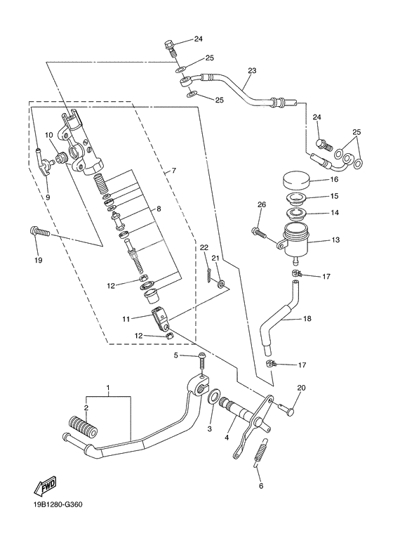 Rear master cylinder