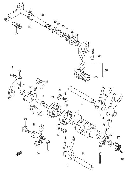 Gear shifting              

                  Dr-z400ek5/k6/k7/k9 e24