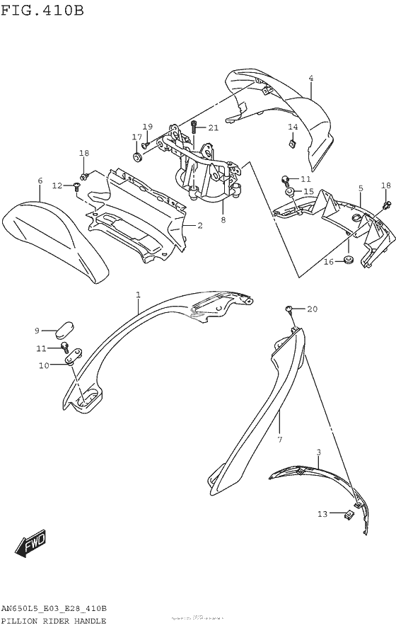 Pillion Rider Handle (An650L5 E33)