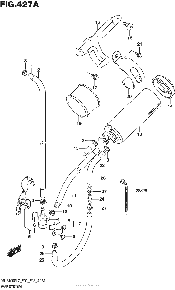 Система вентиляции бензобака (Dr-Z400Sl7 E33)