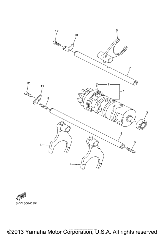 Shift cam fork