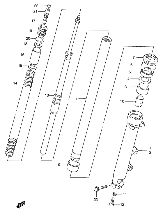 Front damper              

                  Gsf1200t/v/w/x/y/st/sv/sw/sx/sy