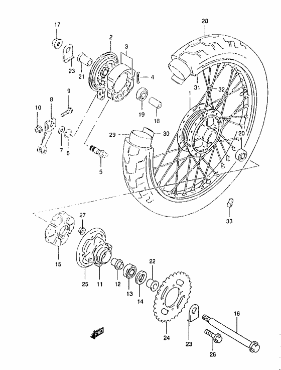 Rear wheel complete assy