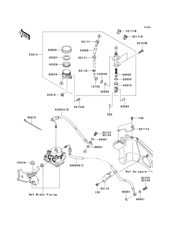 Rear master cylinder