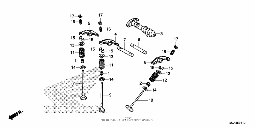 Camshaft valve (rr.)