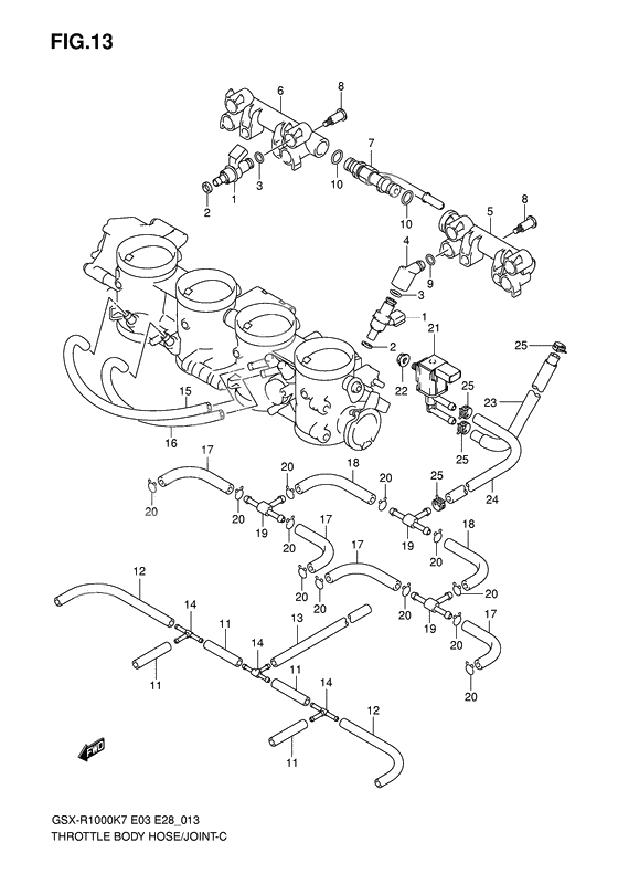 Throttle body hose/joint