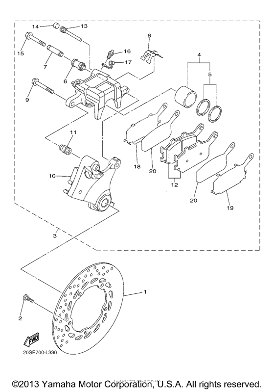 Rear brake caliper