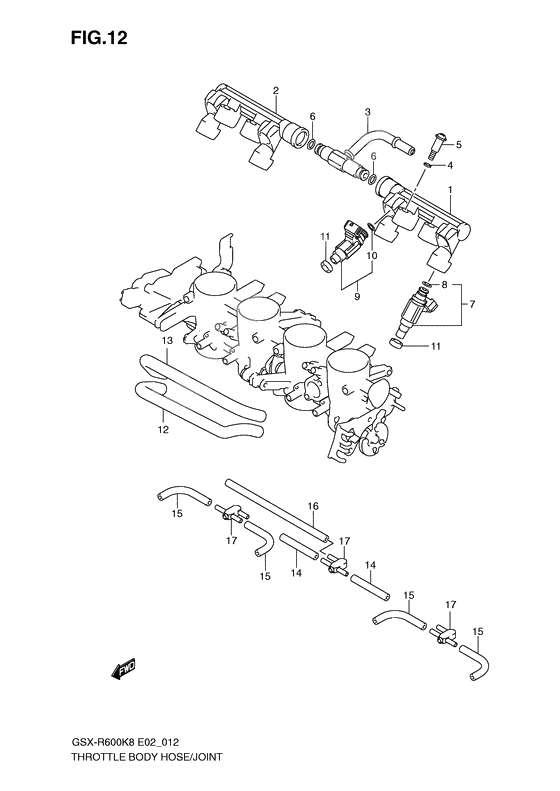 Throttle body hose/joint