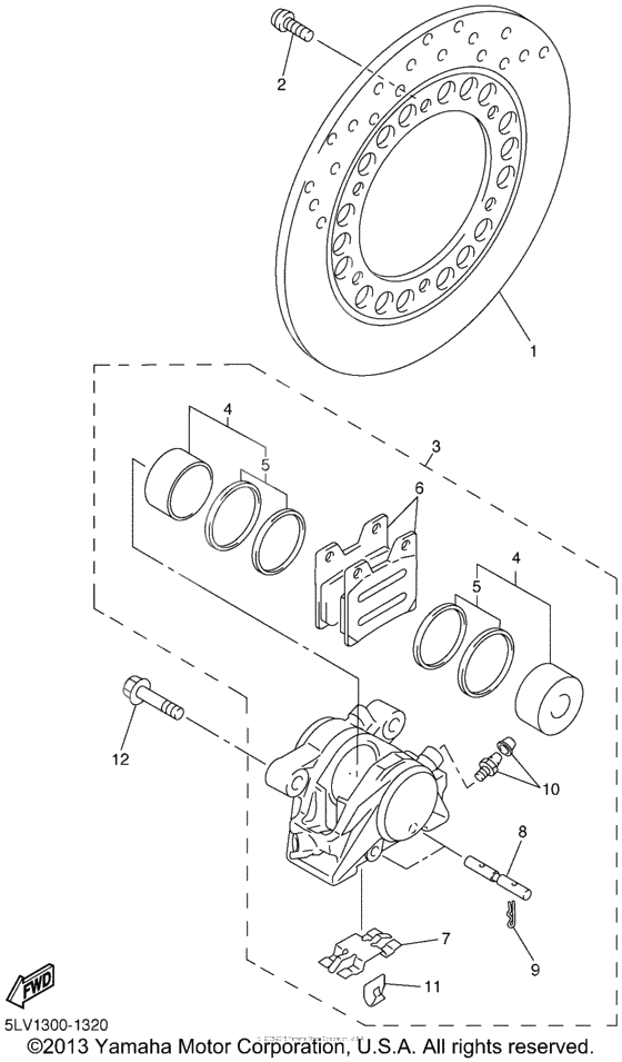 Rear brake caliper