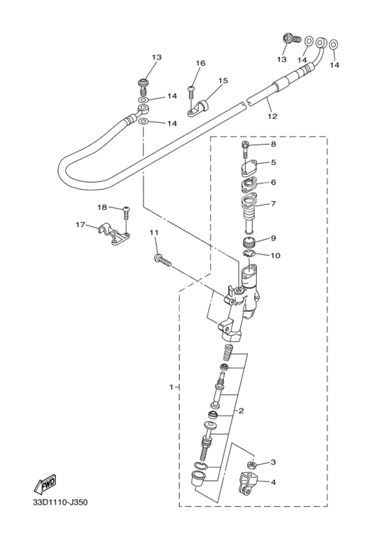 Задний тормозной цилиндр
