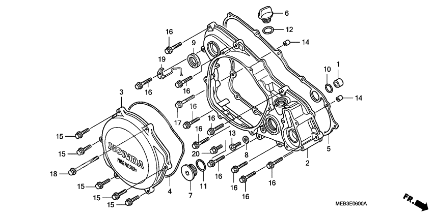 R. crankcase cover