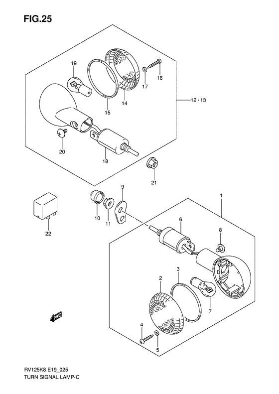 Turnsignal front & rear lamp