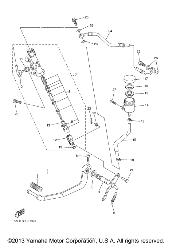 Rear master cylinder