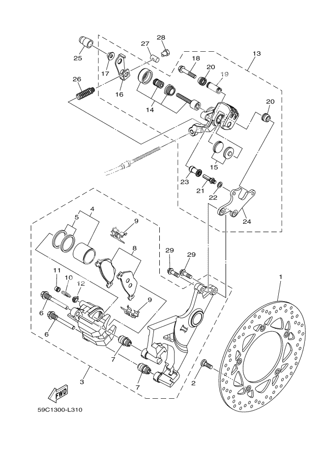 REAR BRAKE CALLIPER