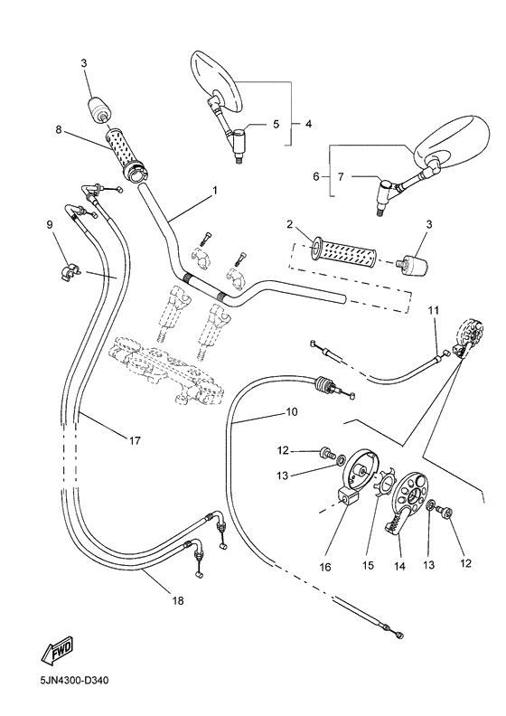 Steering handle & cable