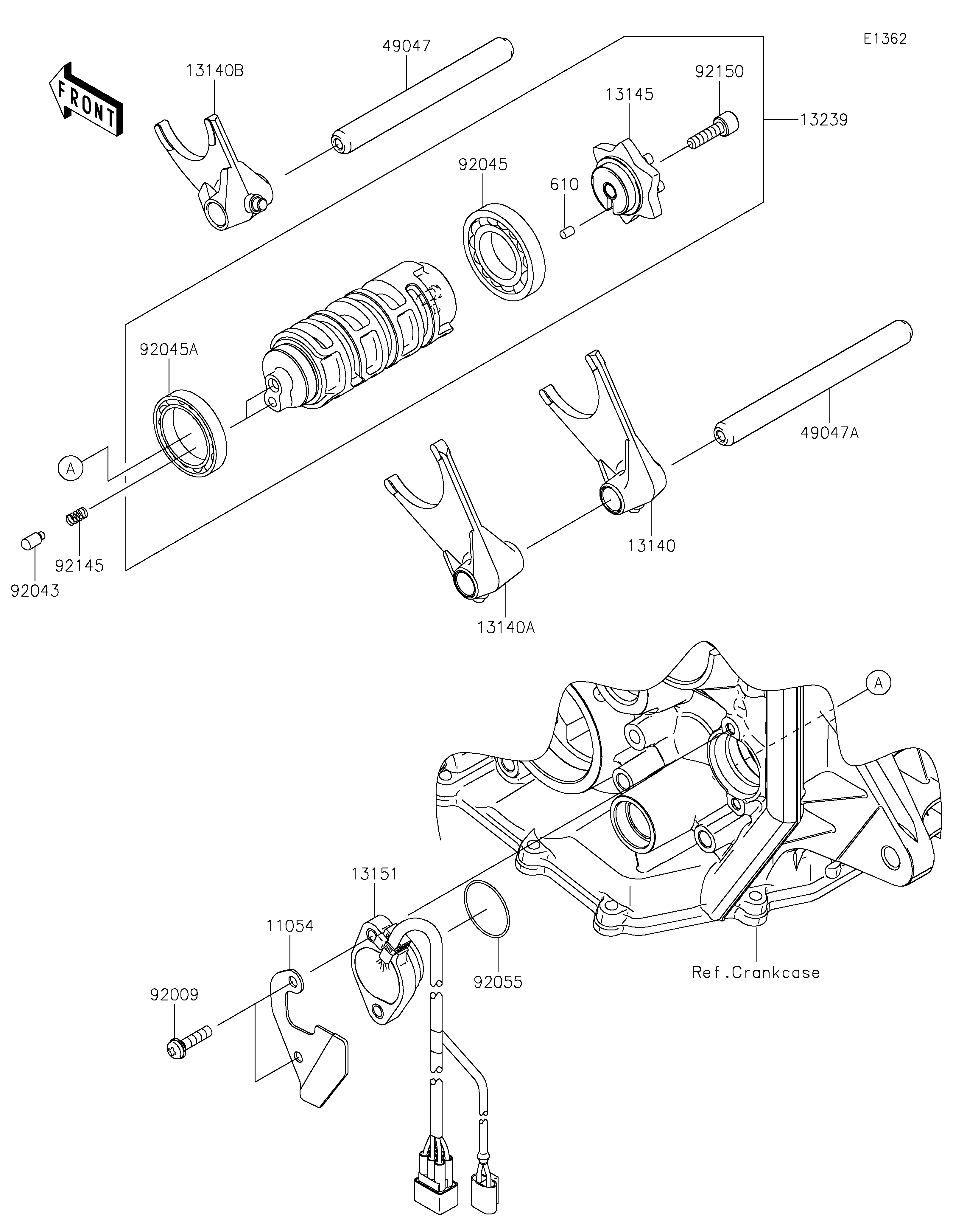 Gear Change Drum/Shift Fork(s)