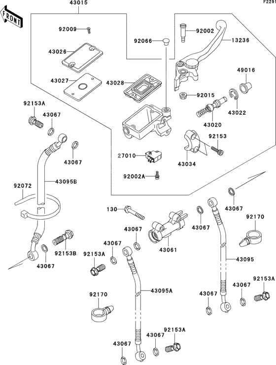 Front master cylinder