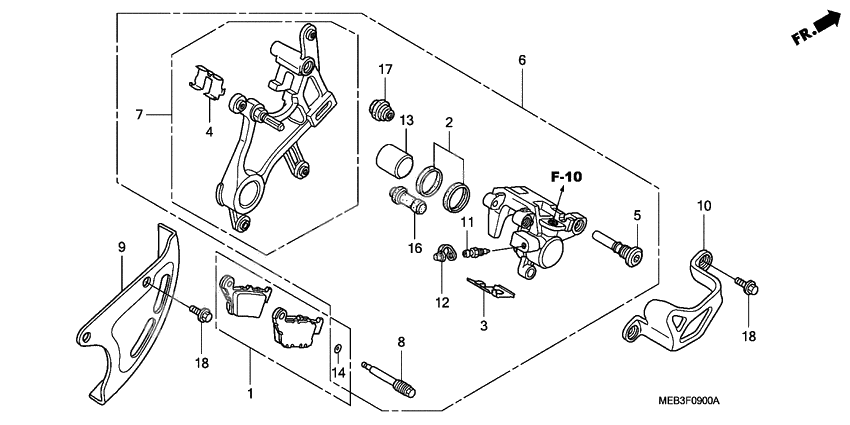 Rear brake caliper