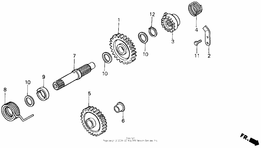 Kick starter spindle