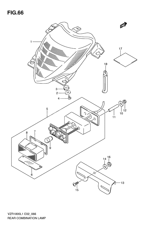 Rear combination lamp              

                  Vzr1800l1 e2
